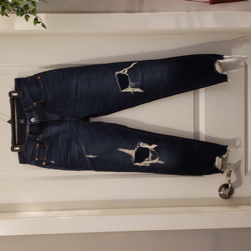 Gap Denim, destroyed, relaxed "best girlfriend" fit, size US 25 Regular